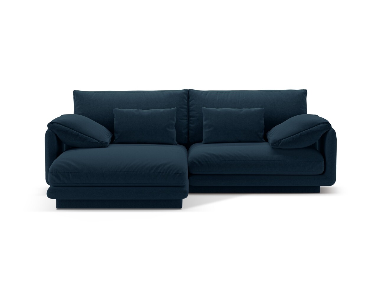 Coltar stanga 3 locuri, Torino-211, Micadoni Home, 220x170x83 cm, tesatura structurata chenille, albastru navy - imagine 7